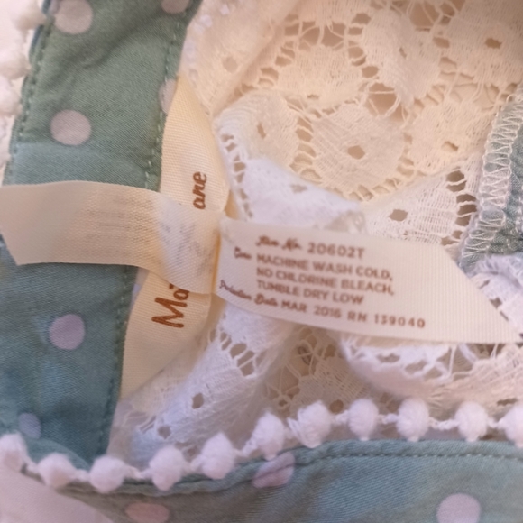 {Matilda Jane} Mint Green and white dot eyelet lace cottagecore blouse - Picture 6 of 6